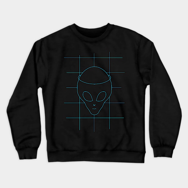 GRID DRAWING Alien Crewneck Sweatshirt by Namwuob